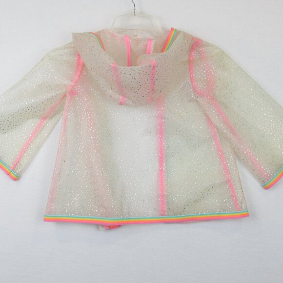 Gap Toddler Girl Size 3 Years Sparkle Rain Jacket Zipper Closure Hooded - Picture 7 of 14